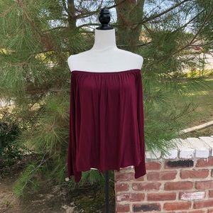 Cotton On long sleeve off the shoulder crop top